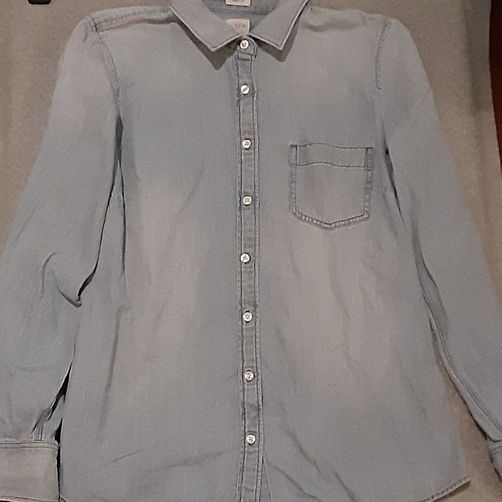 J. Crew Perfect Fit Blue Button Down Long Sleeve Size Medium